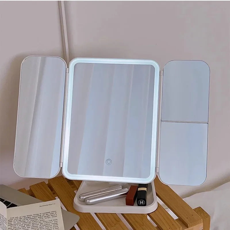 Nordic Mini Mirror Light Lamp Princess Luxury Desk School Locker Bedroom Wall Art Makeup Mirror Modern House Decorations