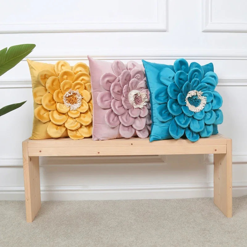 45x45cm Flower Handmade Throw Pillow Cover