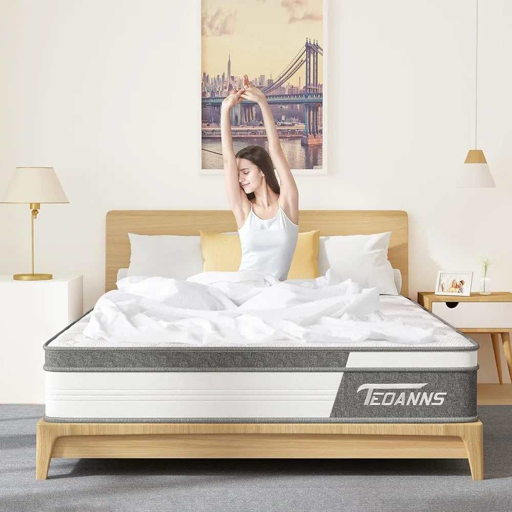 Full Size Mattress, 10 Inch Memory Foam Mattress Bed in a Box, Hybrid Mattress Full Size for Pressure Relief & Supportive,