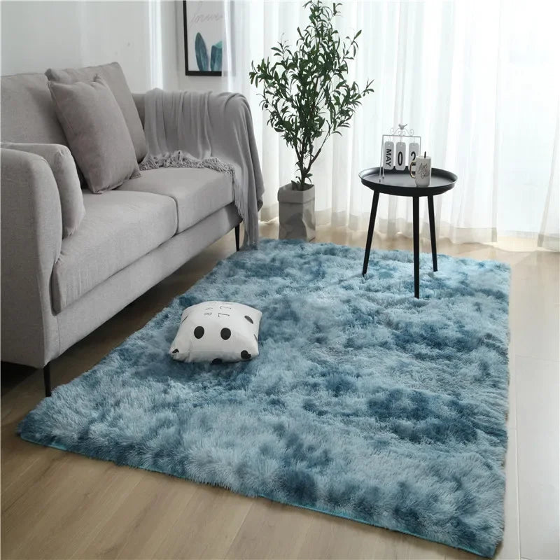 Gray Carpet for Living Room Plush Rug Bed Room Floor Fluffy Mats