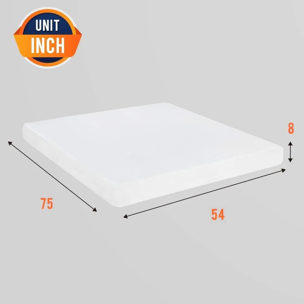 8 inch Gel Memory Foam Mattress for Cool Sleep & Pressure Relief