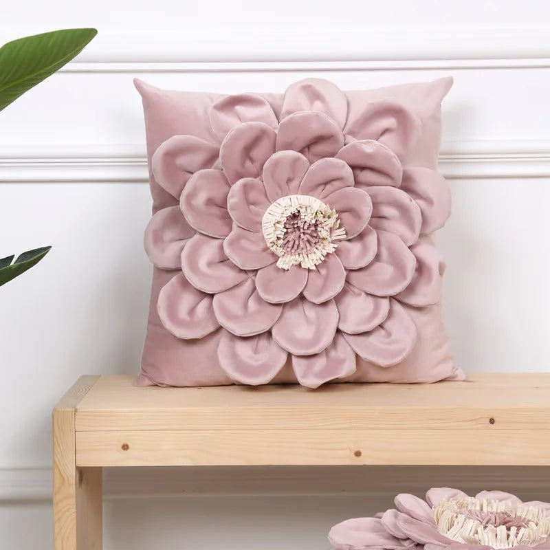 45x45cm Flower Handmade Throw Pillow Cover