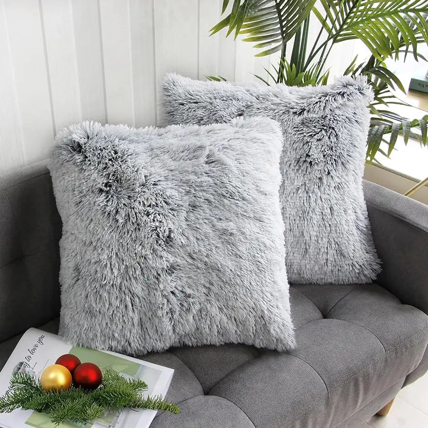 Luxury Faux Fur Throw Pillow Cover Super Soft Cushion Case for Sofa Bed  Living Room Fluffy Cushion Cover 45x45 CM Home Decro