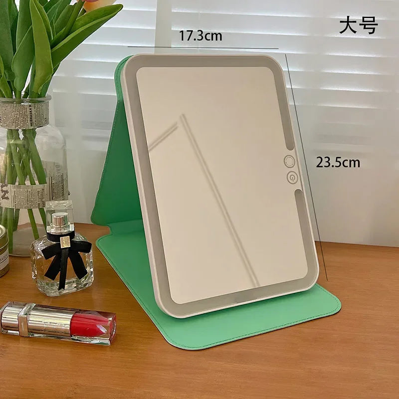 Nordic Mini Mirror Light Lamp Princess Luxury Desk School Locker Bedroom Wall Art Makeup Mirror Modern House Decorations