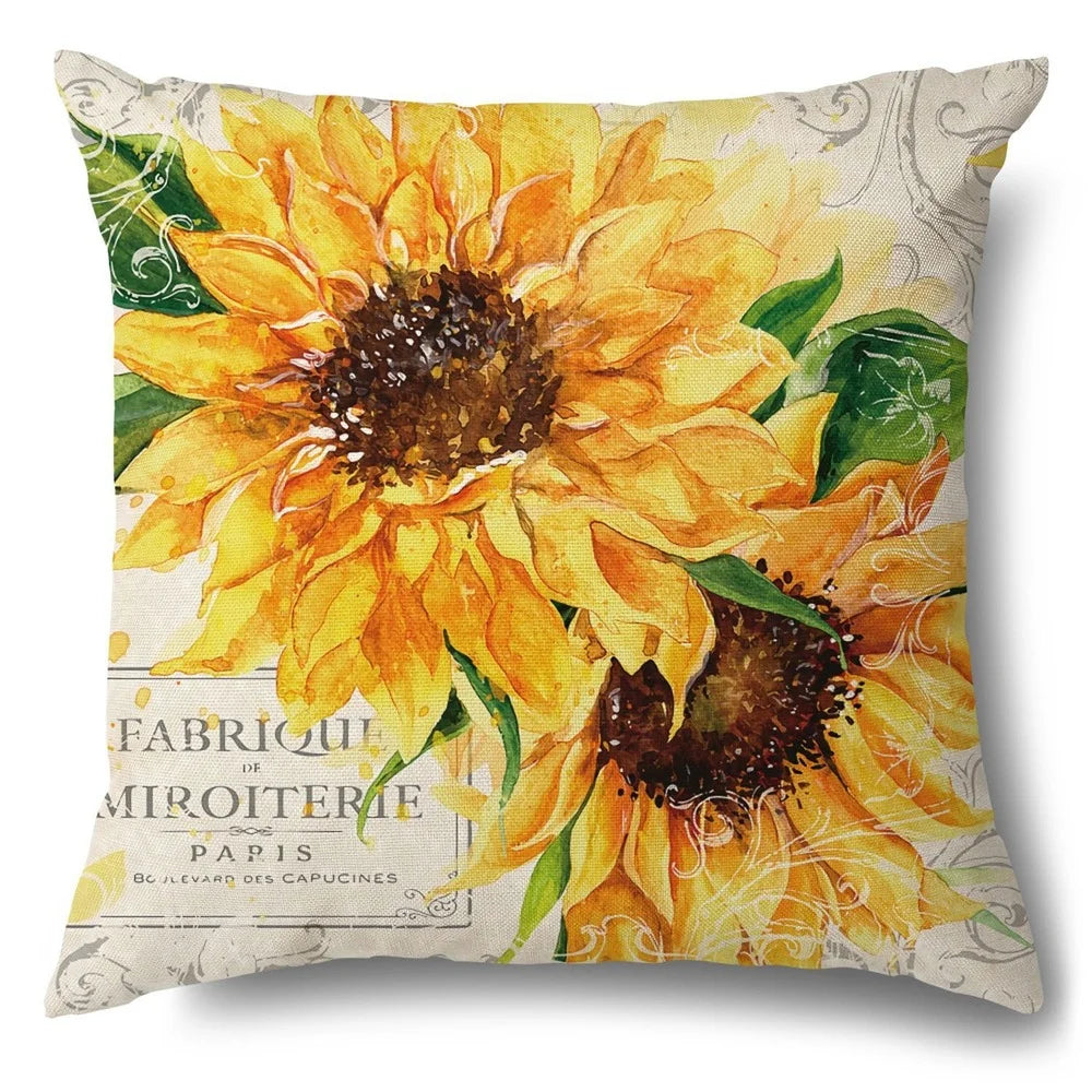 Sunflower Pillow Cover Fall Thanksgiving Decorative Cushion Cover Autumn Farmhouse Home Sofa Decor Pilow Case Flowers Pillowcase