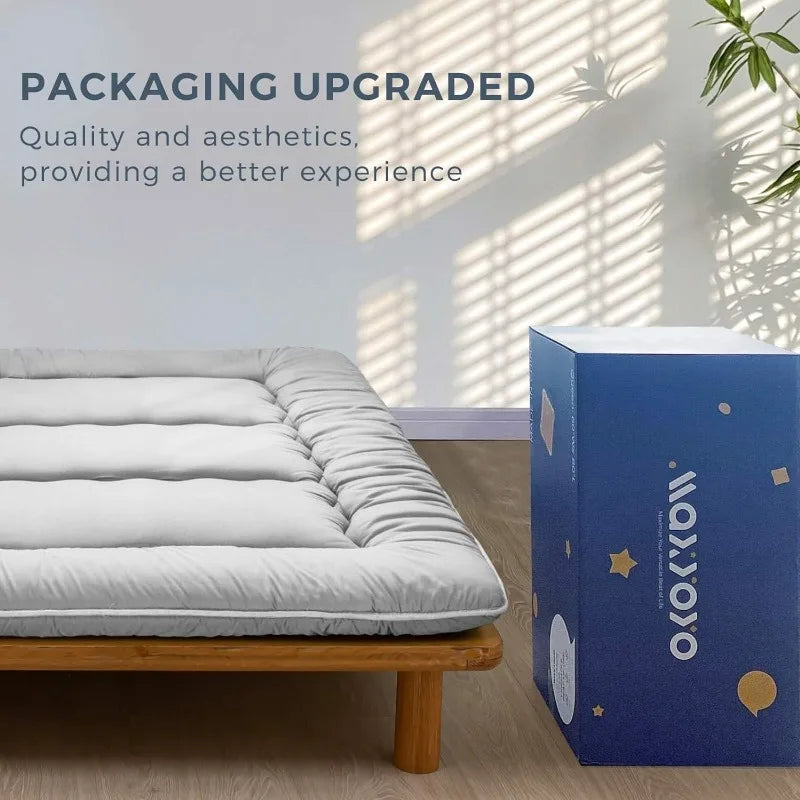 Japanese Floor Mattress, Thicken Daybed Futon Sleeping Pad Foldable Roll Up Mattresses Boys Girls Dormitory Floor Lounger Bed