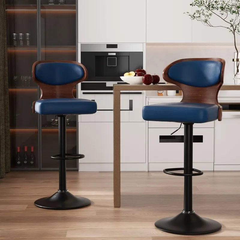 Bar Stools Set of 2 Seat Adjustable Height