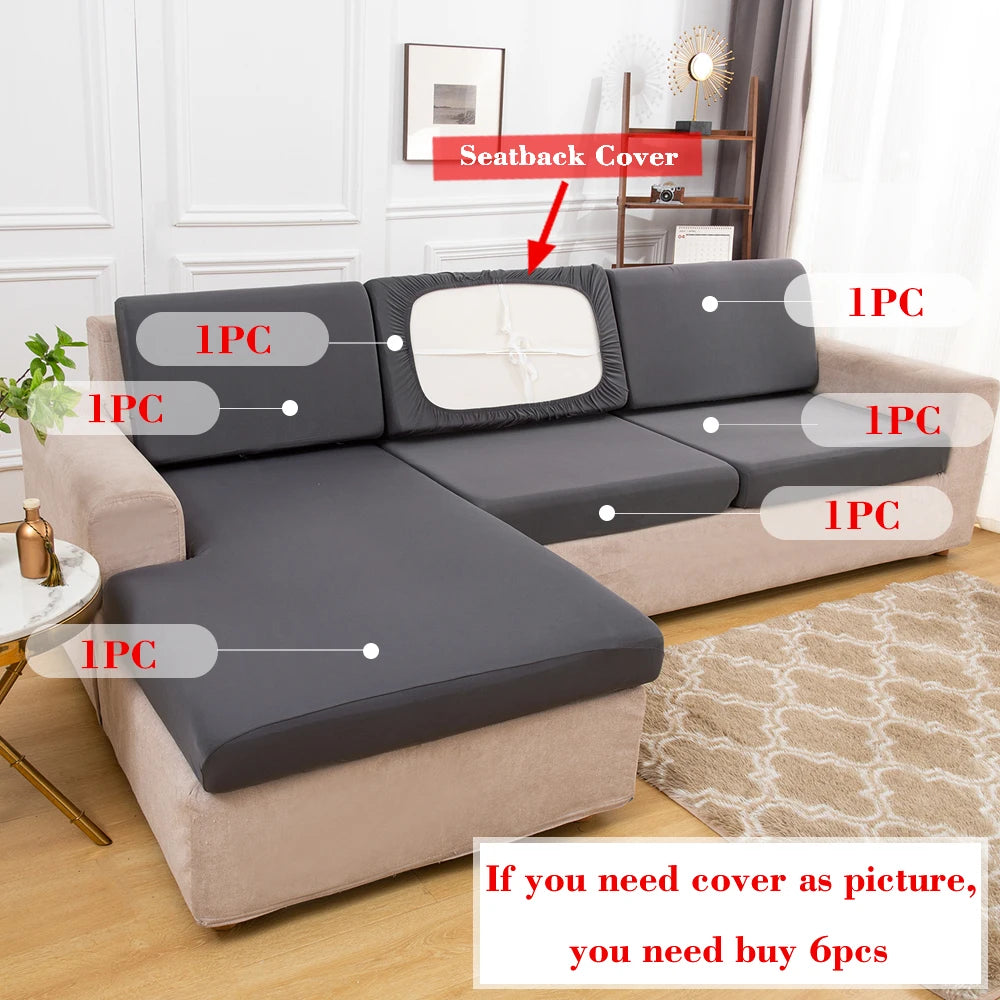 Double-Side Waterproof Sofa Seat Cushion Cover Jacquard Chair Cover Slipcover Polar Fleece Sofa Covers