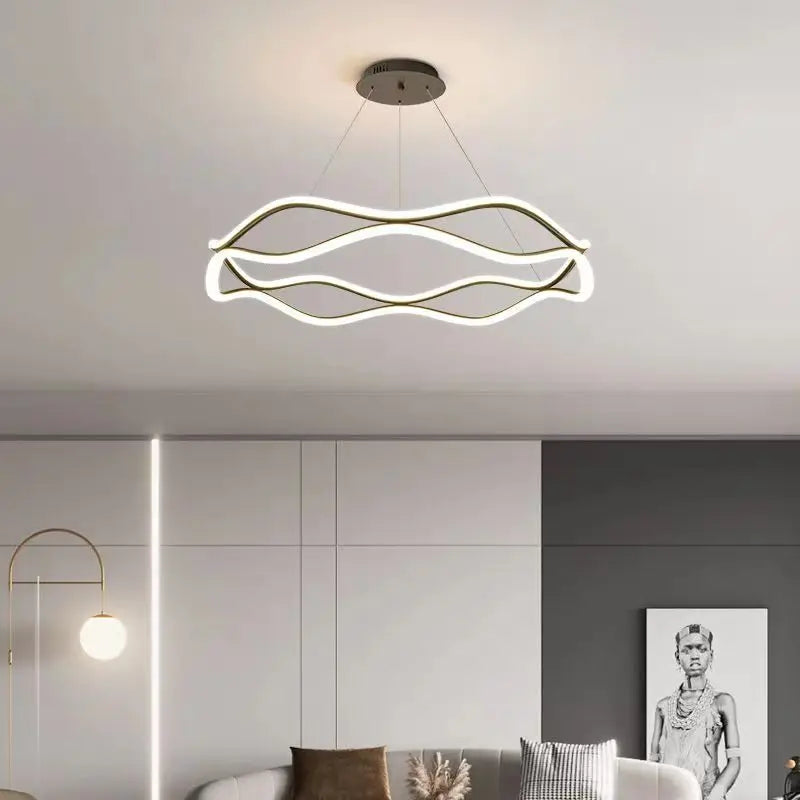 Modern LED Pendant Light For Bedroom Living Dining Room Chandelier Luxury Ring Hanging Lamp Home Decor Indoor Lighting Fixture