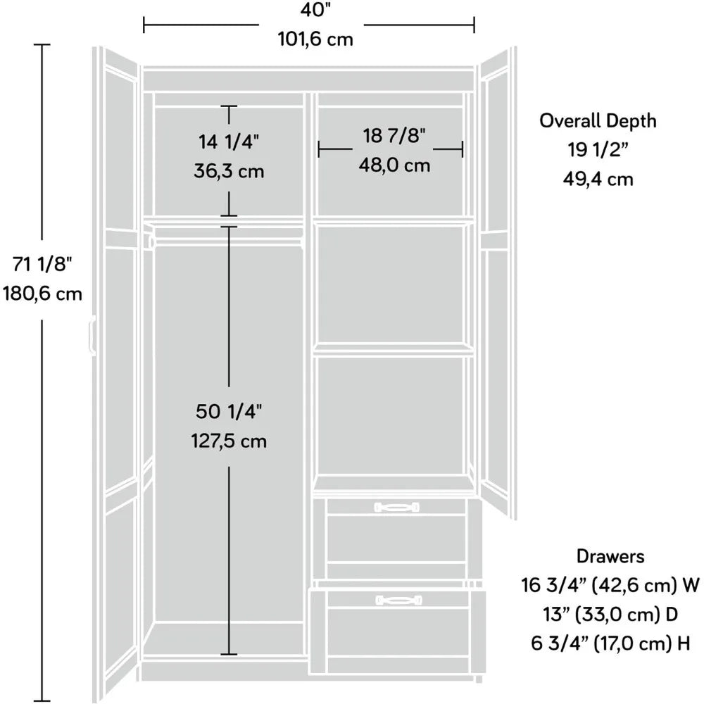 Miscellaneous Wardrobe/Storage Pantry Cabinets, L: 40. 00" X W: 19. 45" X H: 71. 10", Cinnamon Cherry