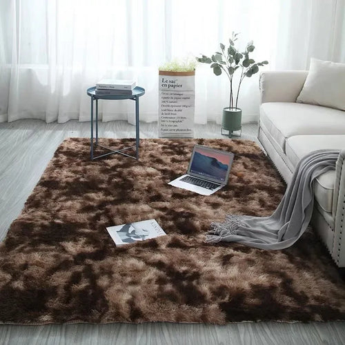 Gray Carpet for Living Room Plush Rug Bed Room Floor Fluffy Mats