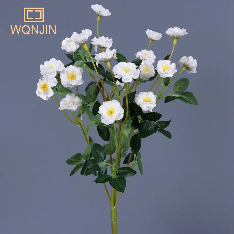 Small Roses Artificial Flower Wedding Garden Table Rose Bouquet Arrangement Home Party Fake Plant Simulation Decoration