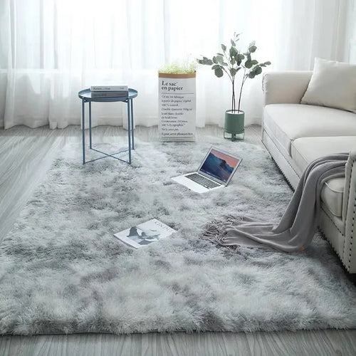 Gray Carpet for Living Room Plush Rug Bed Room Floor Fluffy Mats