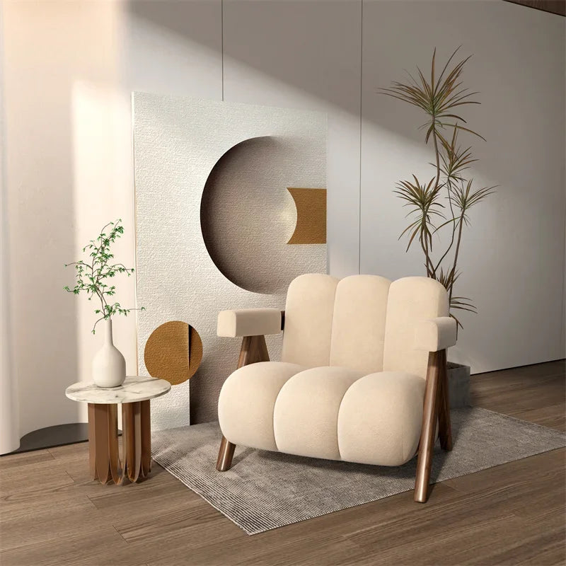 Single Armchair Sofa Wood Legs Lounge Individual Bedrooms Xxl Foam Sponge Couch Designer Tiny House Muebles Bedroom Furniture