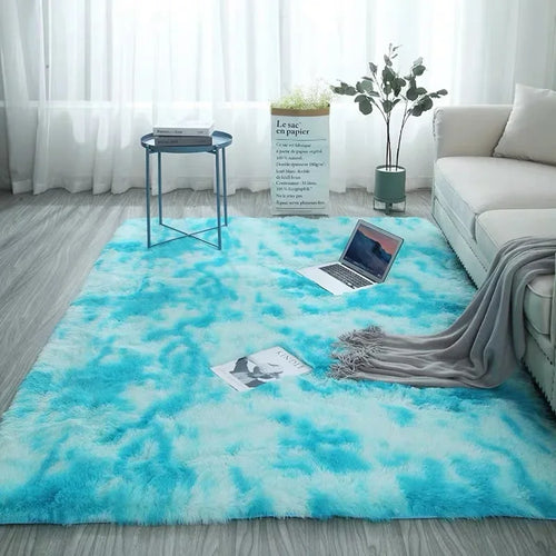 Gray Carpet for Living Room Plush Rug Bed Room Floor Fluffy Mats