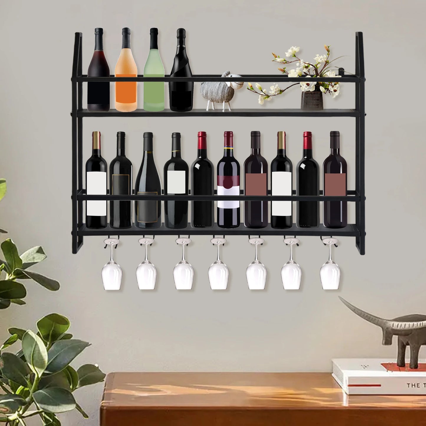 Bar Wine Shelf Wall-Mounted Bottle Holder