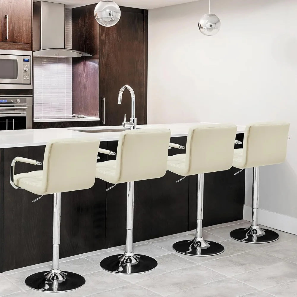 4pcs Adjustable Bar Stools Kitchen Counter Barstools Bar