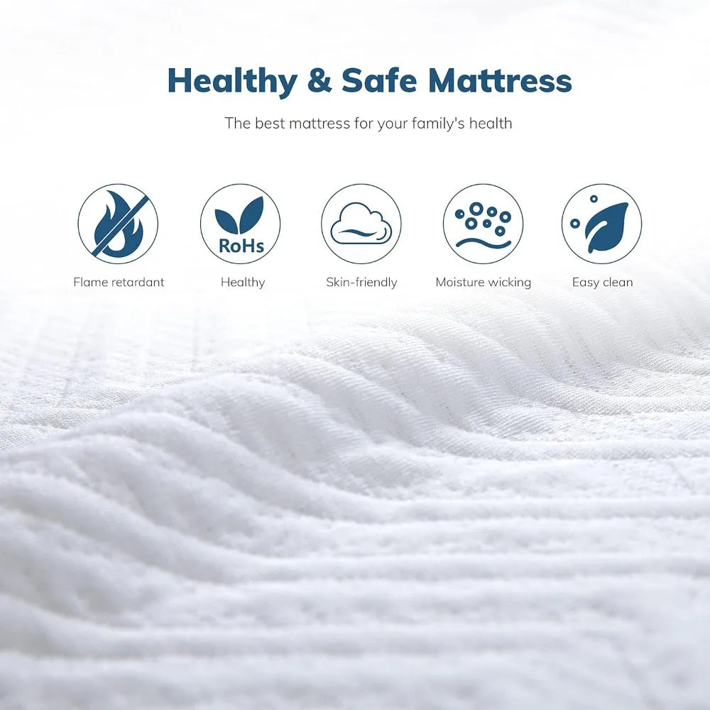 EGO Twin Mattress 6 Inch Green Tea Memory Foam Mattress Twin, CertiPUR-US Certified, Cooling Gel Bed Mattress