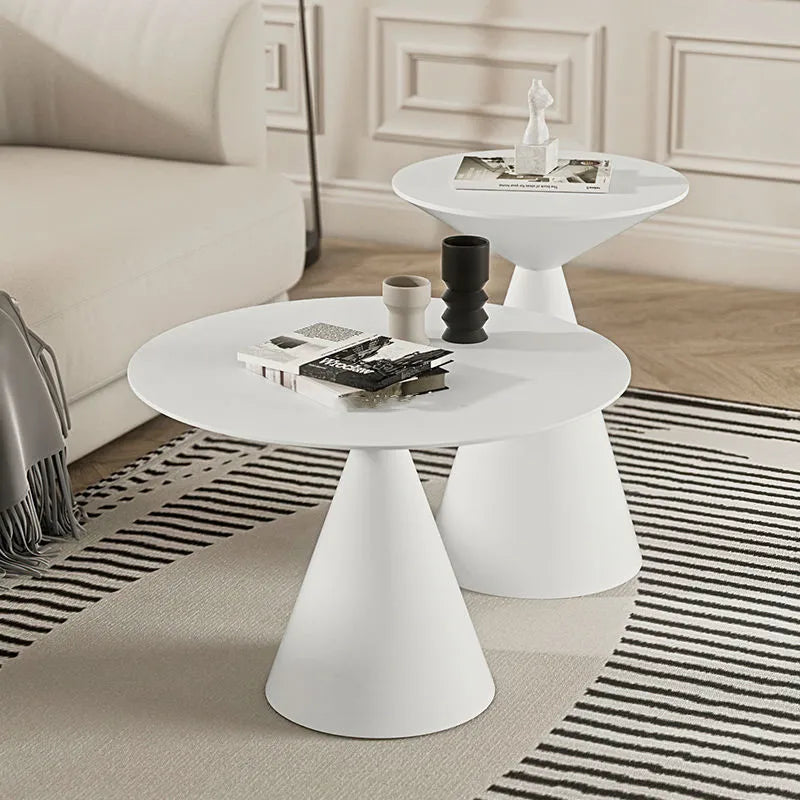 Round Light Luxury Metal Coffee Table Living Room Furniture Sofa Side Table