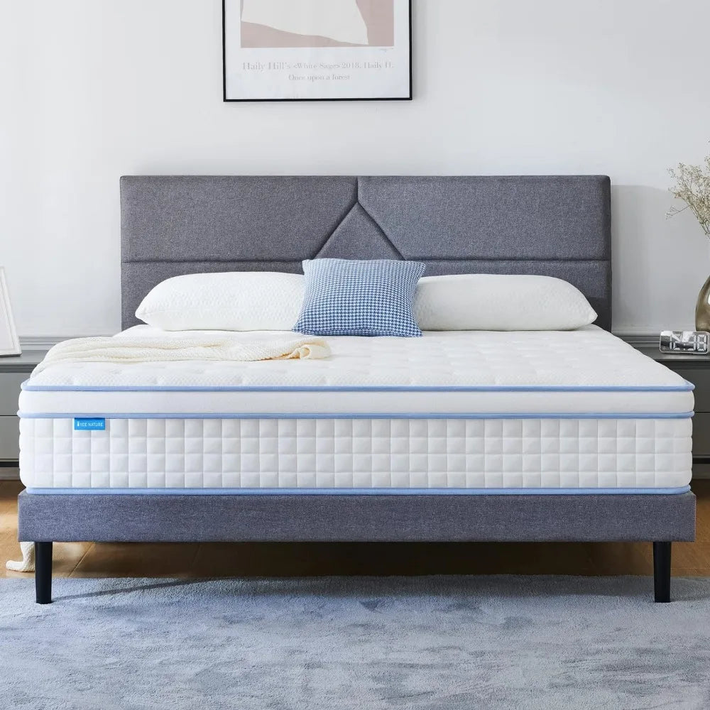 King Mattress,12 Inch King Size Hybrid Mattress Individual Pocket Spring with Foam,King Bed in a Box,Medium Plush