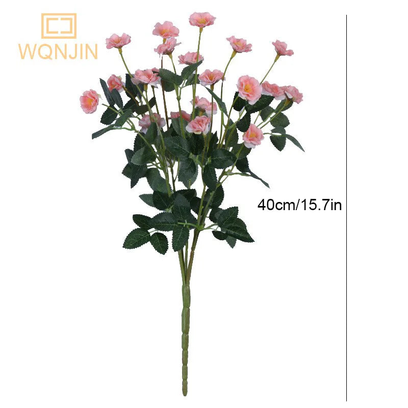Small Roses Artificial Flower Wedding Garden Table Rose Bouquet Arrangement Home Party Fake Plant Simulation Decoration