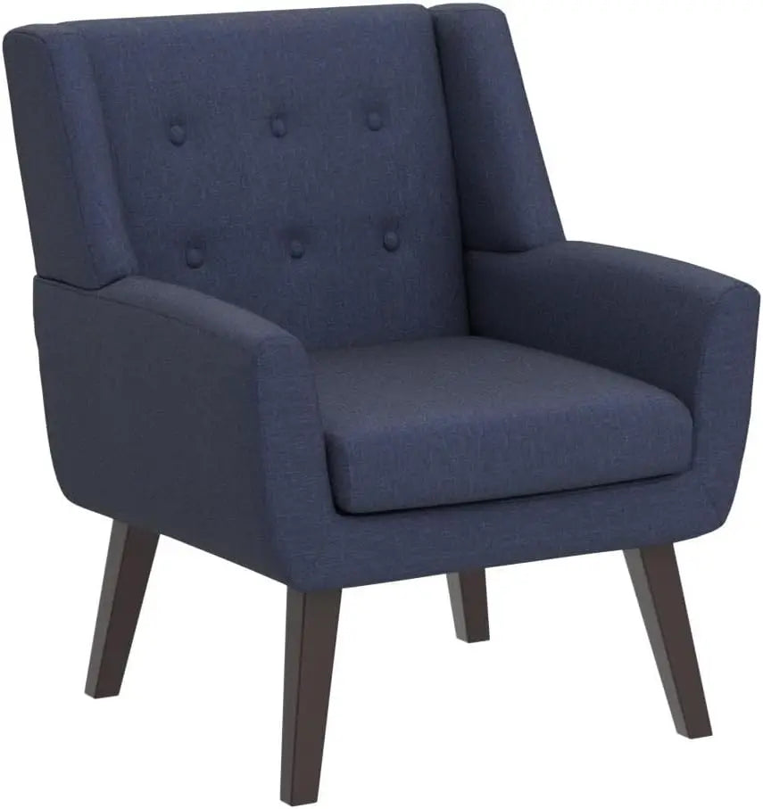 Comfort Corner Accent Chair, Upholstered Button Tufted Armchair, Linen Fabric Sofa Chairs for Bedroom, Living Room, Comfy