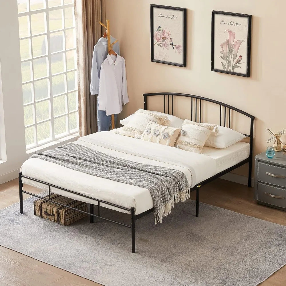 Queen Bed Frame with Headboard and Footboard,14 Inch Metal Platform Mattress Foundation,Sturdy Premium Steel Slat Support