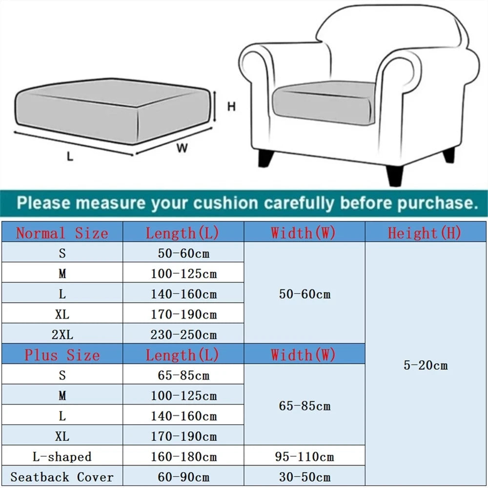 Double-Side Waterproof Sofa Seat Cushion Cover Jacquard Chair Cover Slipcover Polar Fleece Sofa Covers