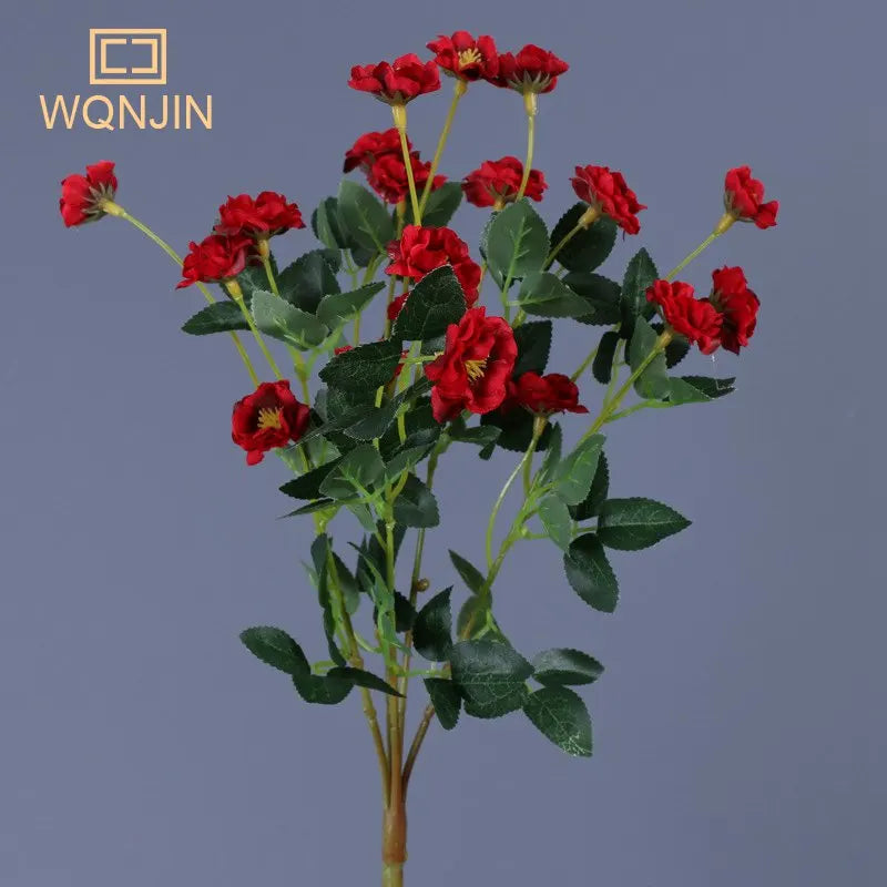 Small Roses Artificial Flower Wedding Garden Table Rose Bouquet Arrangement Home Party Fake Plant Simulation Decoration