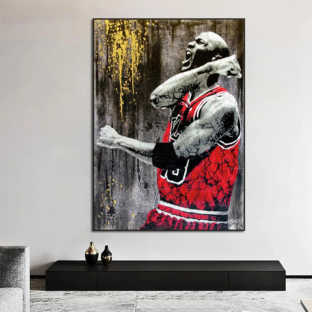 Famous Basketball Stars Wall Art Poster Abstract Graffiti Mural Modern Home Decor Canvas Painting Room Decorate Prints Pictures