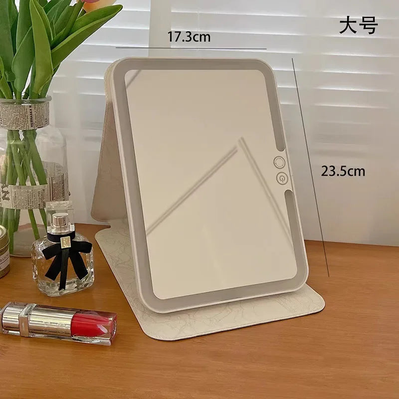 Nordic Mini Mirror Light Lamp Princess Luxury Desk School Locker Bedroom Wall Art Makeup Mirror Modern House Decorations