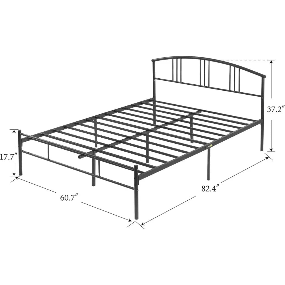 Queen Bed Frame with Headboard and Footboard,14 Inch Metal Platform Mattress Foundation,Sturdy Premium Steel Slat Support