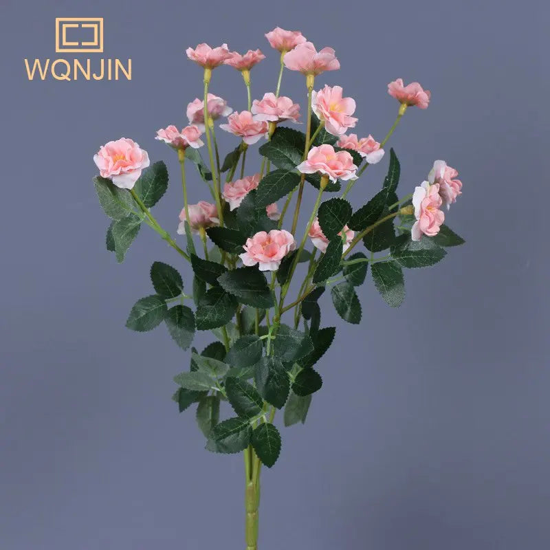 Small Roses Artificial Flower Wedding Garden Table Rose Bouquet Arrangement Home Party Fake Plant Simulation Decoration