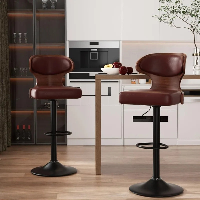 Bar Stools Set of 2 Seat Adjustable Height