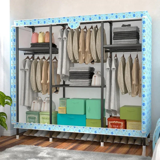 Capacity Portable Closet Wardrobe with Non-Woven Fabric Cover, Clothes Storage Organizer for Hanging Clothes, Easy to assemble