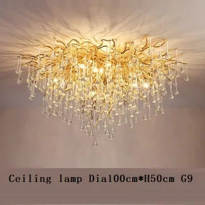 Modern Luxury Chandeliers Lighting Gold Hanging Lamp Glass Idoor Home Decor Pendant Lamp for Living Room Dining Table Bedroom G9