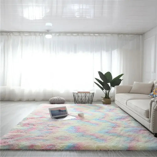 Gray Carpet for Living Room Plush Rug Bed Room Floor Fluffy Mats