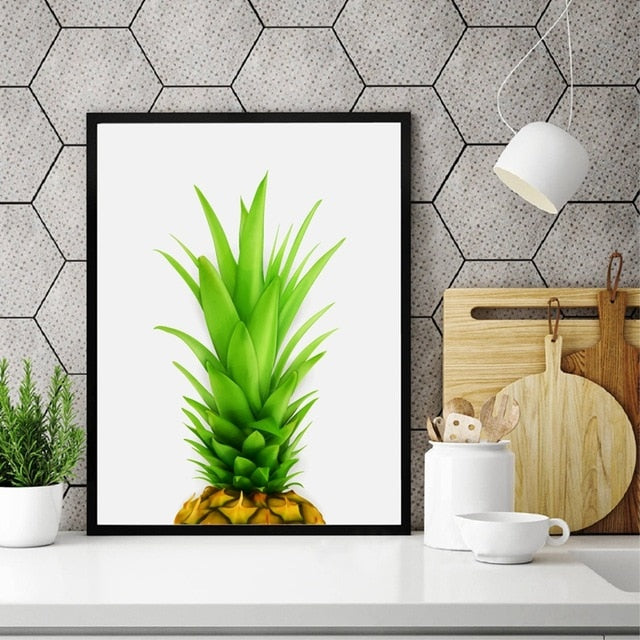 Succulent Fruit Decor Watercolor Pineapple Top