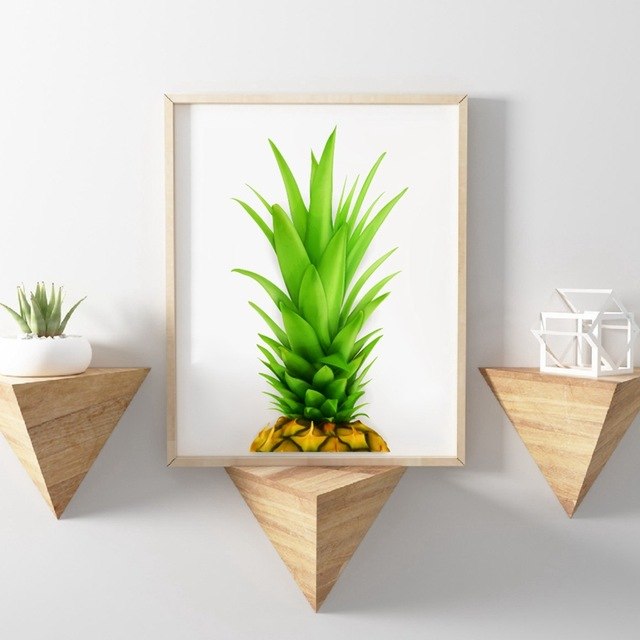 Succulent Fruit Decor Watercolor Pineapple Top