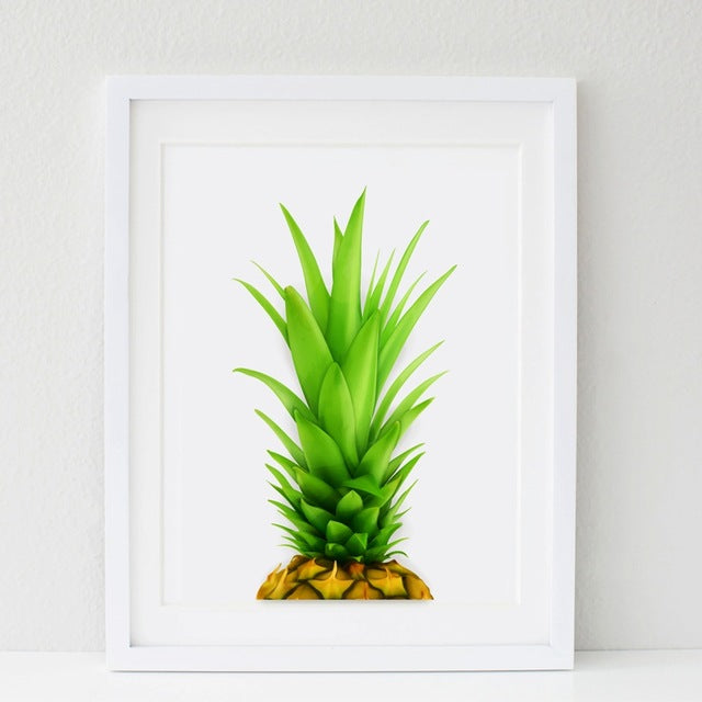 Succulent Fruit Decor Watercolor Pineapple Top