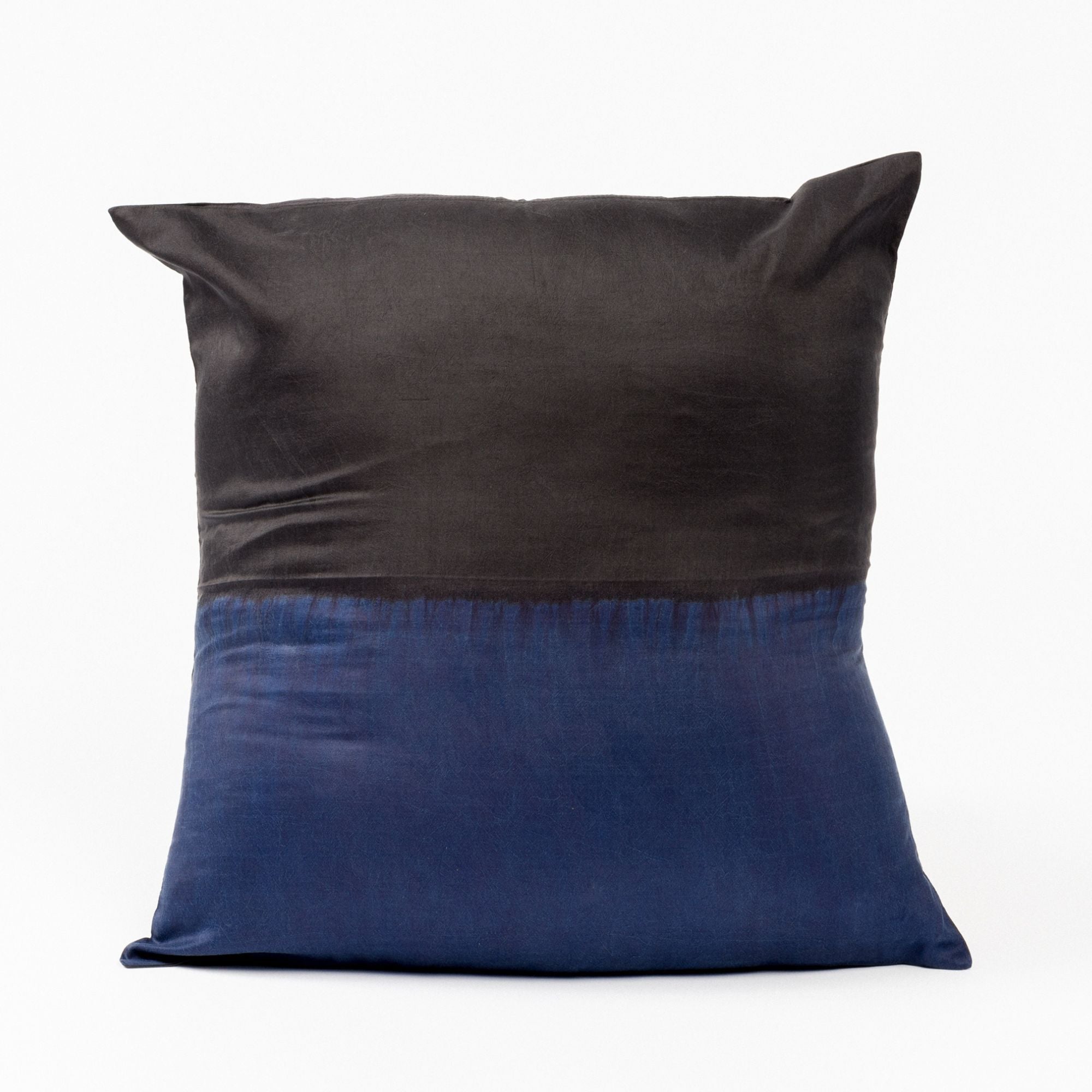 Aakar Mor Color Block Mulberry Silk Pillow - Bluepandahomedecor