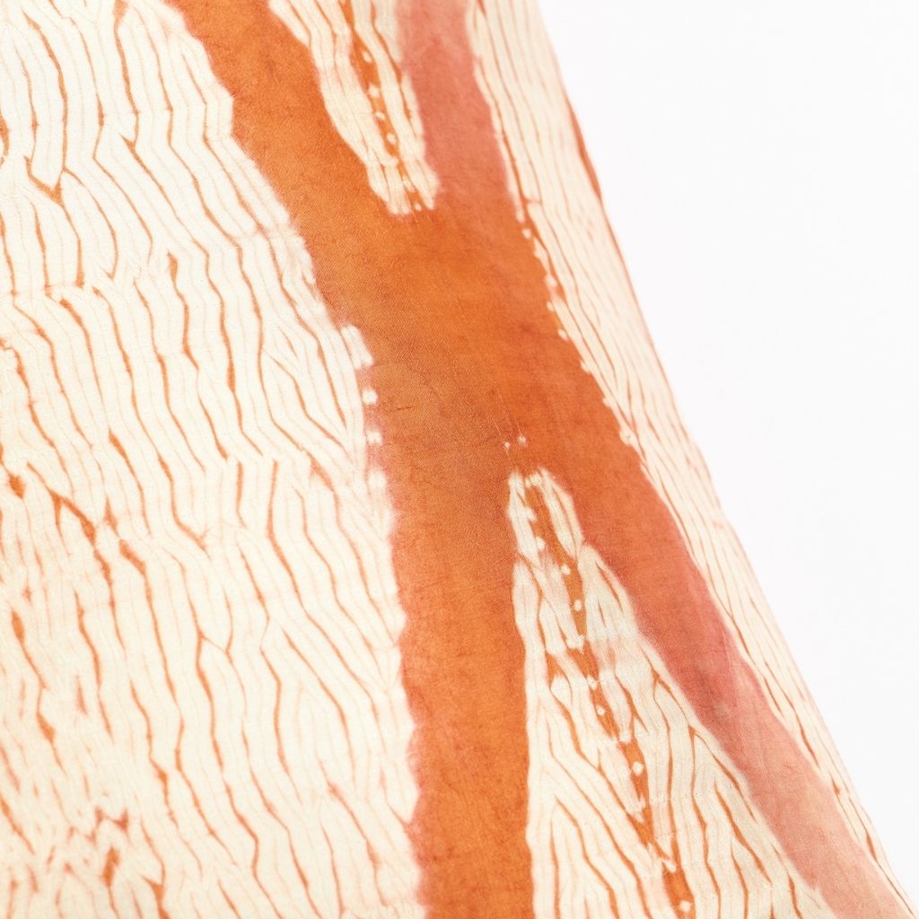 Arc Coral Hand Crafted Shibori Print Mulberry Silk Pillow - Bluepandahomedecor