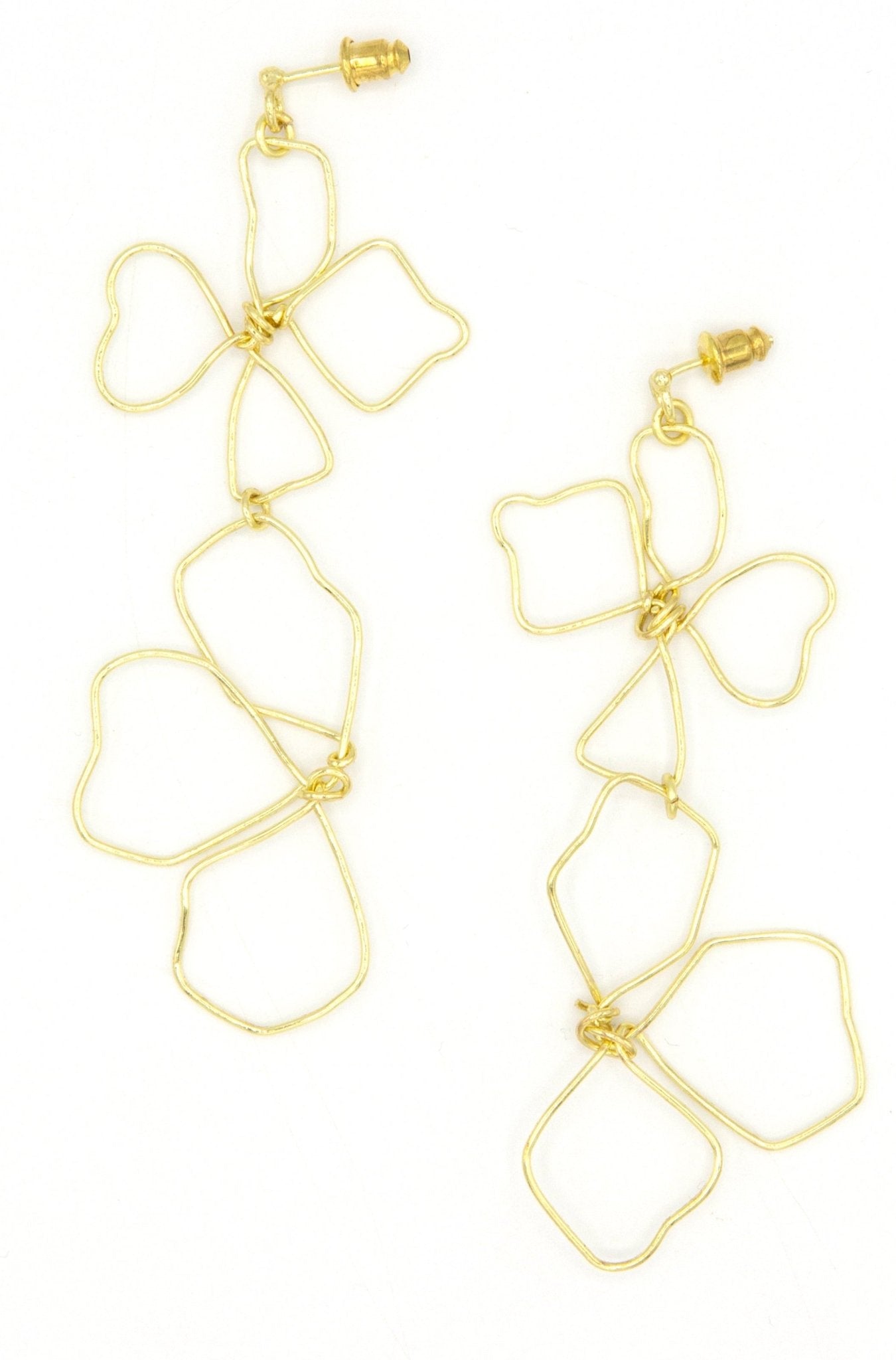 Continuous Line Art Earrings - Wildflower - Bluepandahomedecor