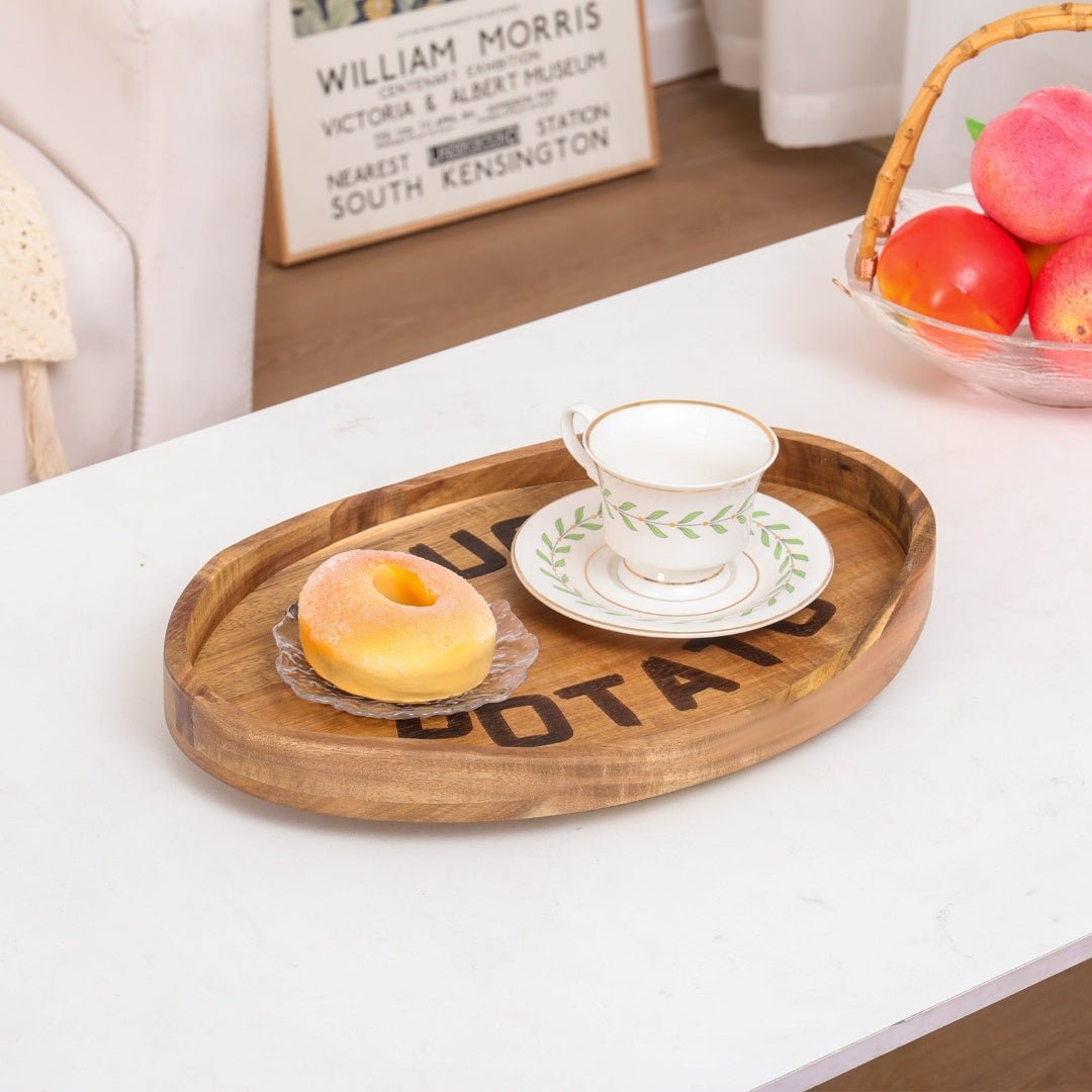 Couch Potato Tray - Smart Clip - On Sofa Tray Made of Acacia Wood - Bluepandahomedecor