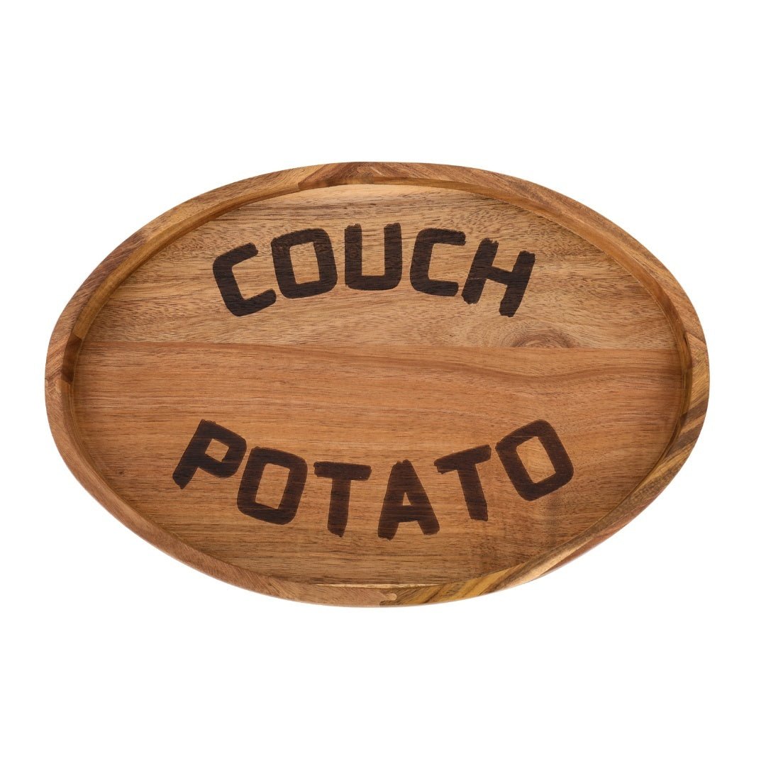 Couch Potato Tray - Smart Clip - On Sofa Tray Made of Acacia Wood - Bluepandahomedecor