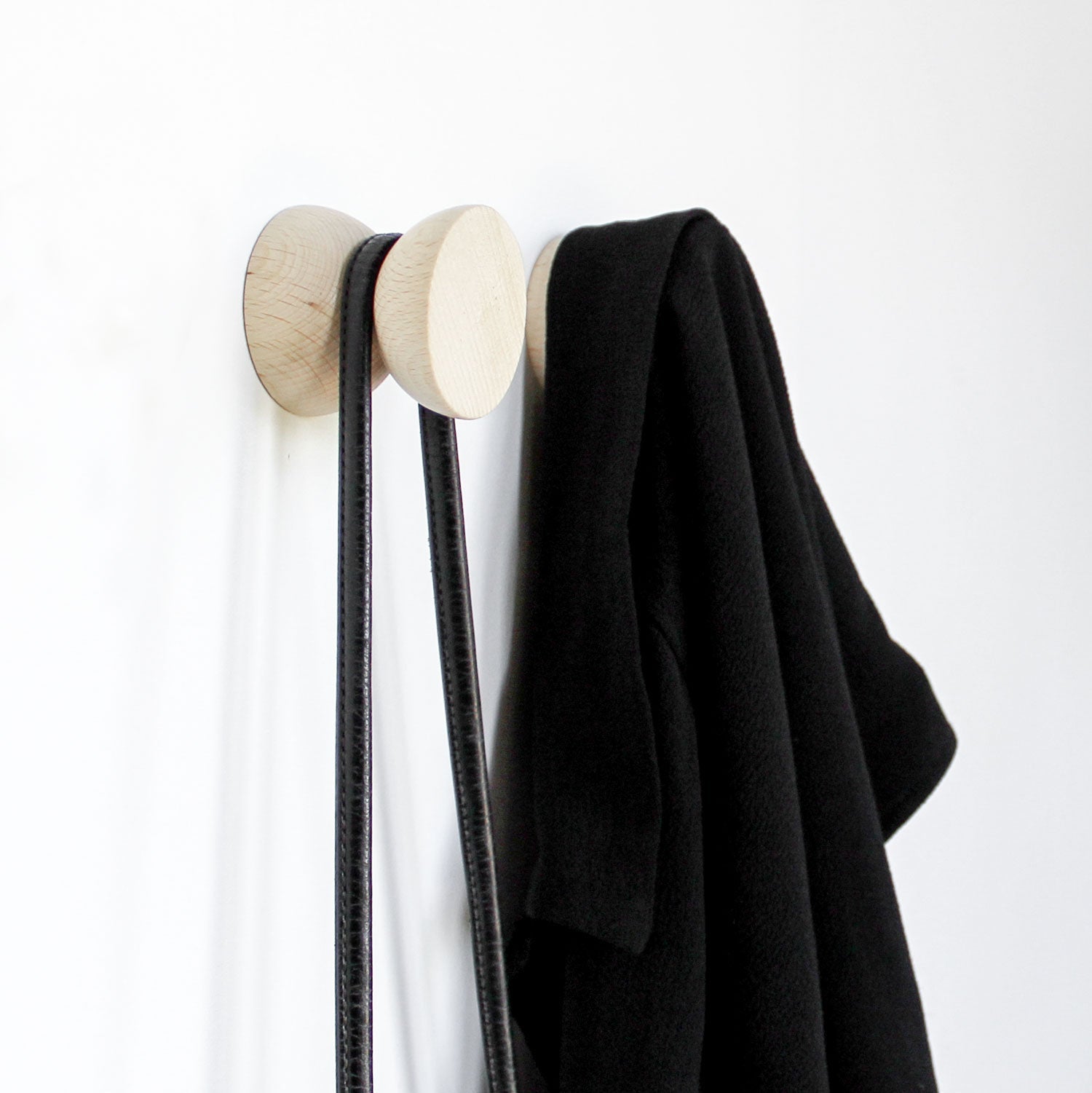 Geometric Beech Coat Hook - Set of 3 - Bluepandahomedecor