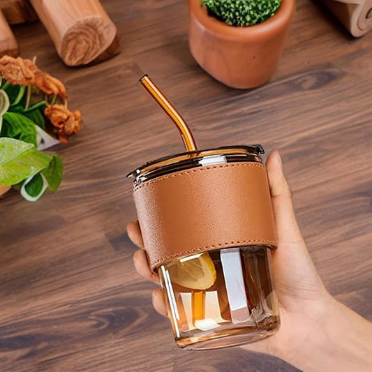 Versatile Glass Sipper  (Size-435ML) (Color-BROWN)