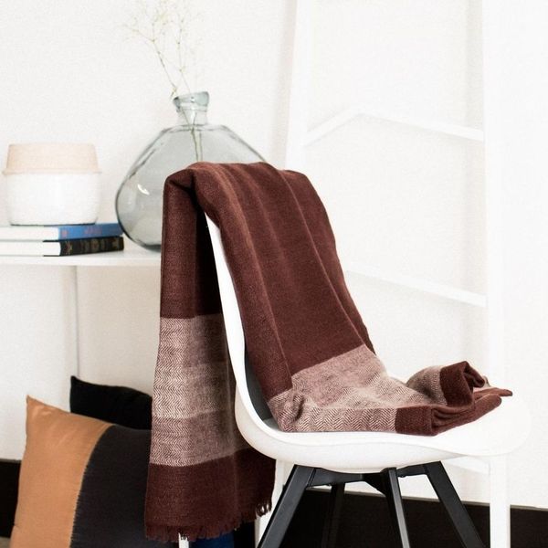 Plush Maroon Plush Merino Queen Bedspread / Large Throw - Bluepandahomedecor