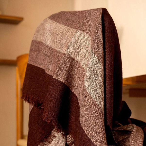 Plush Maroon Plush Merino Queen Bedspread / Large Throw - Bluepandahomedecor