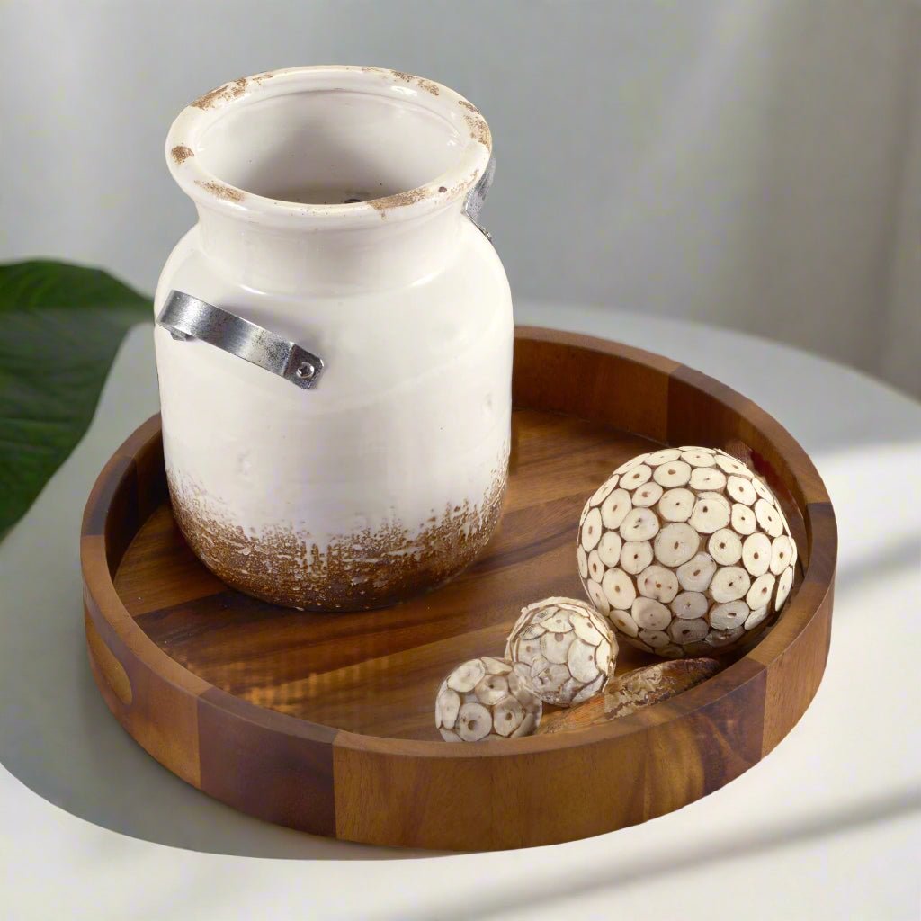 Round Serving Trays - Solid Bottom - Bluepandahomedecor